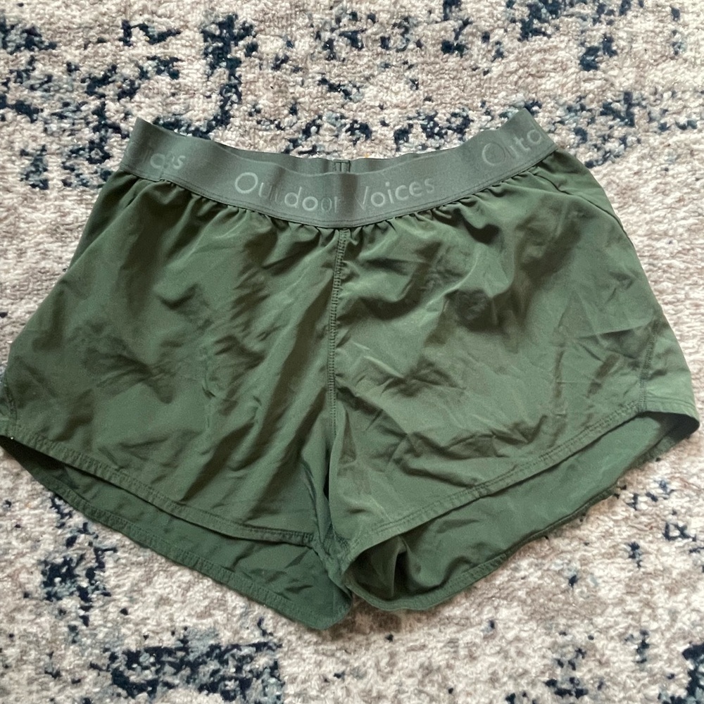 Outdoor Voices Green Athletic Shorts
